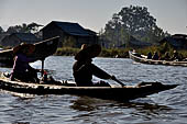 Inle Lake Myanmar. The market of the village of Nampan on the eastern lakeshore. 